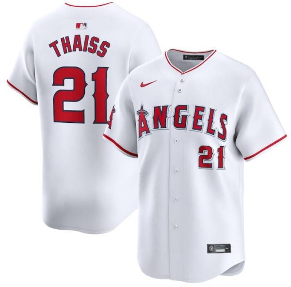 Men Los Angeles Angels #21 Matt Thaisse White Home Limited Stitched Baseball Jersey