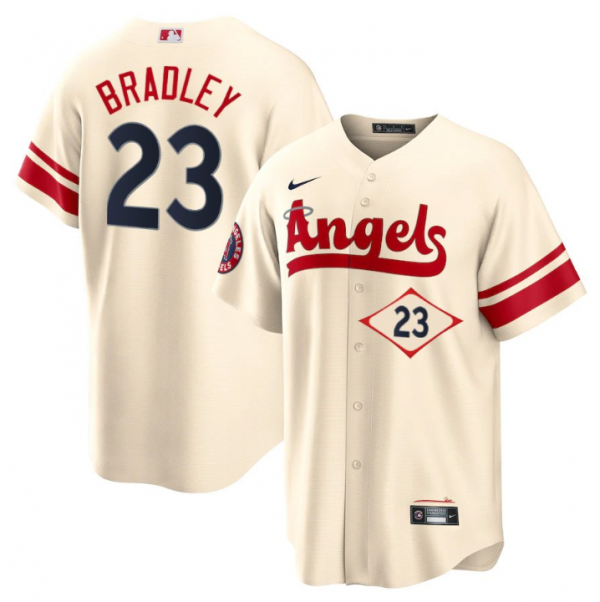 Men Los Angeles Angels #23 Archie Bradley 2022 Cream City Connect Cool Base Stitched Jersey