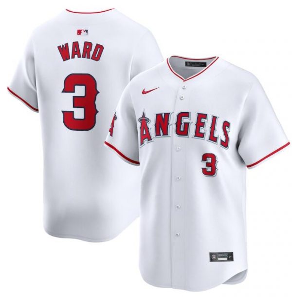 Men Los Angeles Angels #3 Taylor Ward White Home Limited Stitched Baseball Jersey