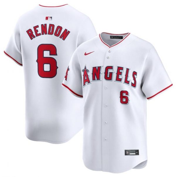 Men Los Angeles Angels #6 Anthony Rendon White Home Limited Stitched Baseball Jersey