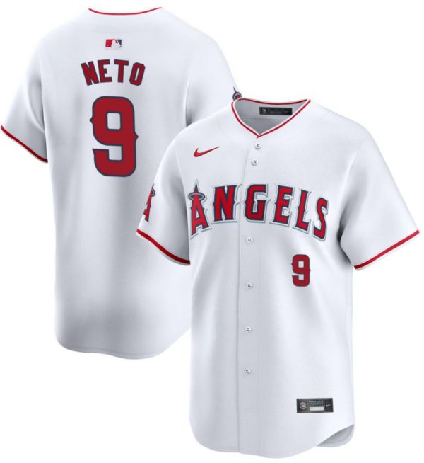 Men Los Angeles Angels #9 Zach Neto White 2024 Home Limited Stitched Baseball Jersey