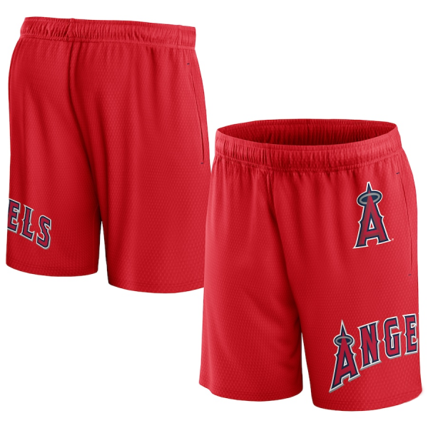 Men Los Angeles Angels Red Clincher Mesh Shorts