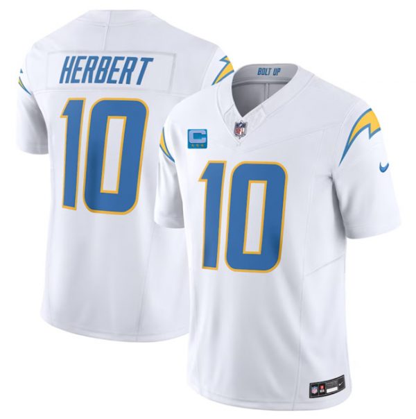 Men Los Angeles Chargers #10 Justin Herbert White 2023 F.U.S.E. With 3-Star C Patch Vapor Untouchable Limited Stitched Jersey