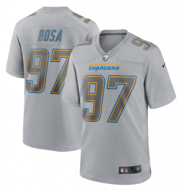 Men Los Angeles Chargers #97 Joey Bosa Grey Atmosphere Fashion Stitched Game Jersey