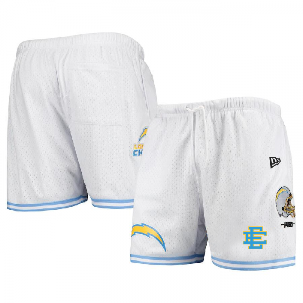 Men Los Angeles Chargers Pro White/Blue Shorts 001