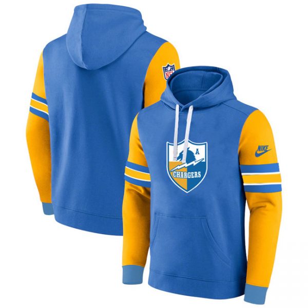 Men Los Angeles Chargers Yellow/Blue Pullover Hoodie