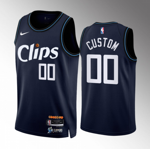 Los Angeles Clippers Active Player Custom Navy 2023/24 City Edition Stitched Jersey