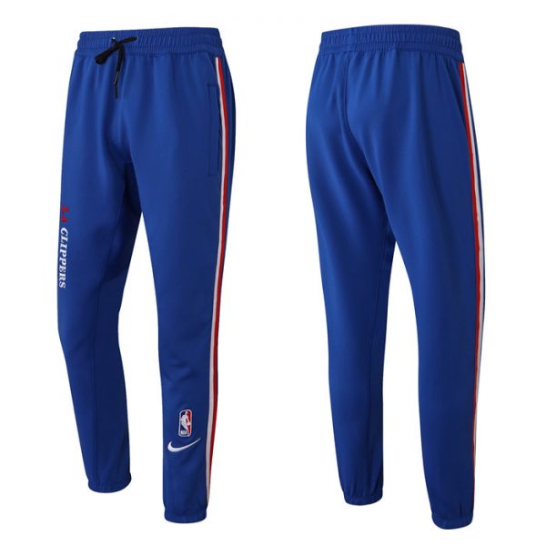 Men Los Angeles Clippers Blue Performance Showtime Basketball Pants