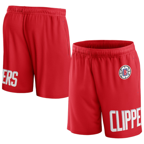 Men Los Angeles Clippers Red Free Throw Mesh Shorts