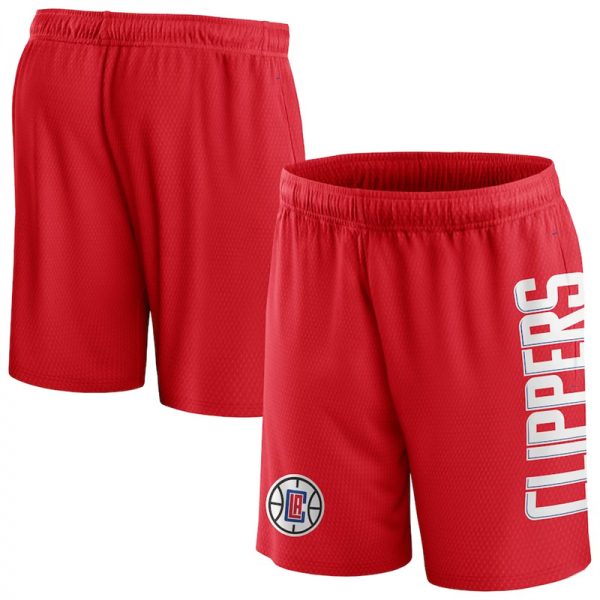Men Los Angeles Clippers Red Post Up Mesh Shorts(Run Small)