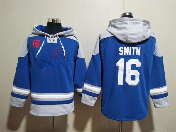 Men Los Angeles Dodgers #16 Will Smith Blue Ageless Must-Have Lace-Up Pullover Hoodie
