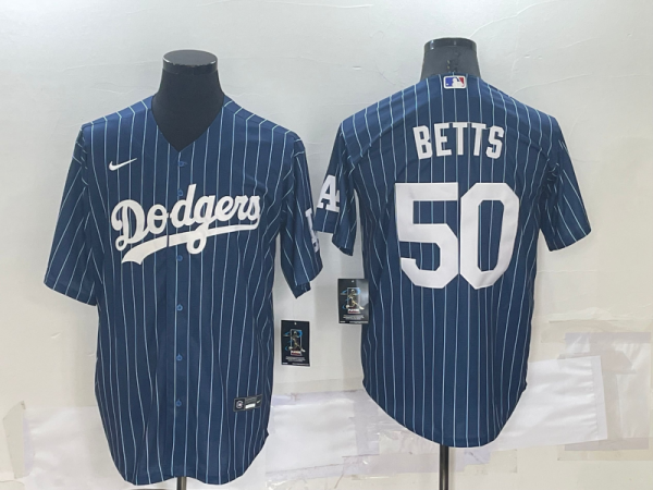 Men Los Angeles Dodgers #50 Mookie Betts Navy Cool Base Stitched Baseball Jersey