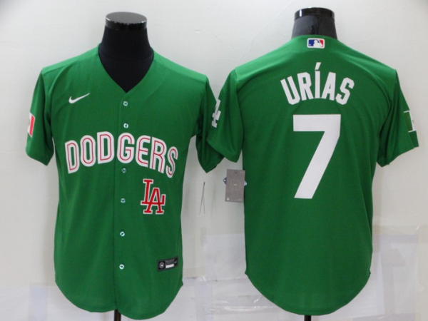 Los Angeles Dodgers ACTIVE PLAYER Custom Green Mexican Heritage Night Stitched Baseball Jersey