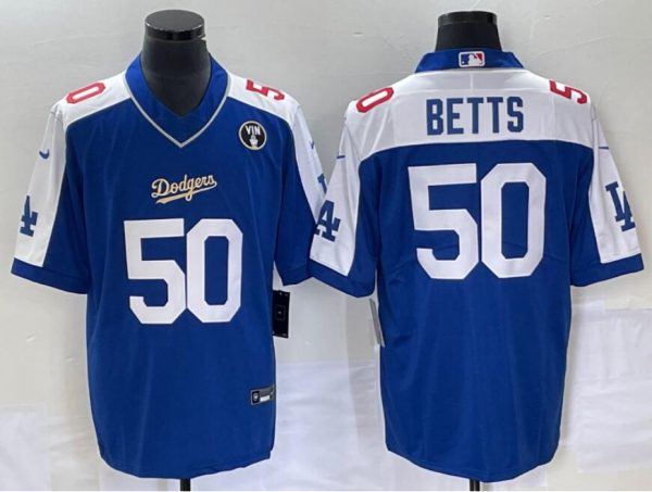 Los Angeles Dodgers Active Player Custom Blue Vin Scully Patch Cool Base Stitched Baseball Jersey
