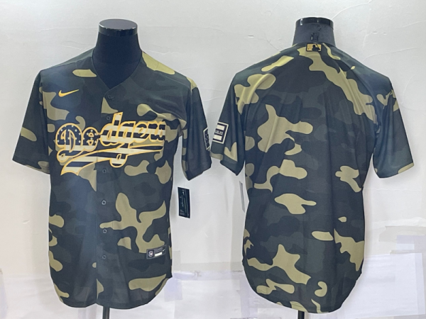 Men Los Angeles Dodgers Blank Olive Cool Base Stitched Baseball Jersey