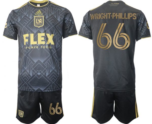 Men Los Angeles Football Club #66 Wright-phillips Black Soccer Jersey Suit