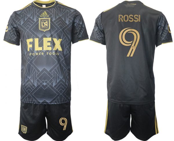 Men Los Angeles Football Club #9 Rossi Black Soccer Jersey Suit