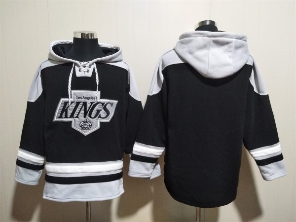Men Los Angeles Kings Blank Black Ageless Must-Have Lace-Up Pullover Hoodie