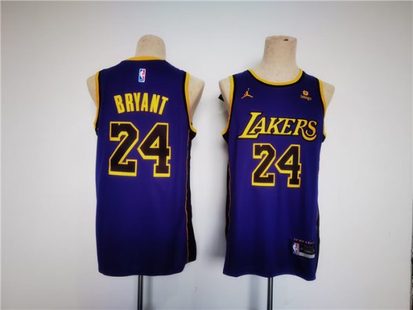 Men Los Angeles Lakers #24 Kobe Bryant Purple Stitched Basketball Jersey