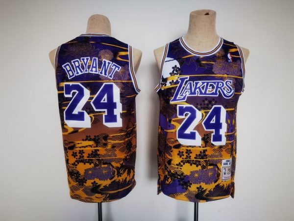 Men Los Angeles Lakers #24 Kobe Bryant Purple Throwback basketball Jersey