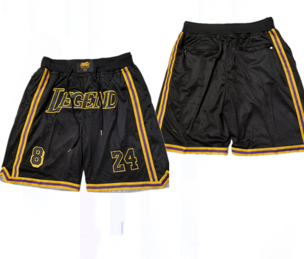 Men Los Angeles Lakers Black Shorts (Run Small)