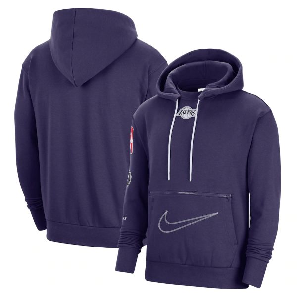 Men Los Angeles Lakers Purple 2022/23 City Edition Courtside Heavyweight Fleece Pullover Hoodie