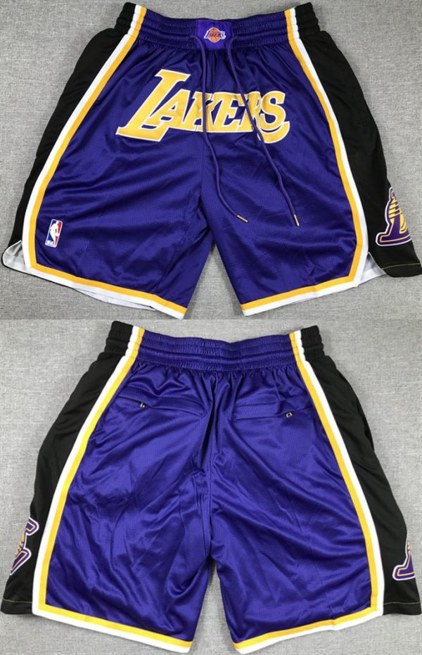 Men Los Angeles Lakers Purple/Black Shorts (Run Small)