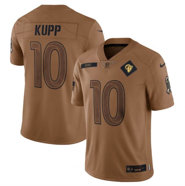 Men Los Angeles Rams #10 Cooper Kupp 2023 Brown Salute To Service Limited Football Jersey