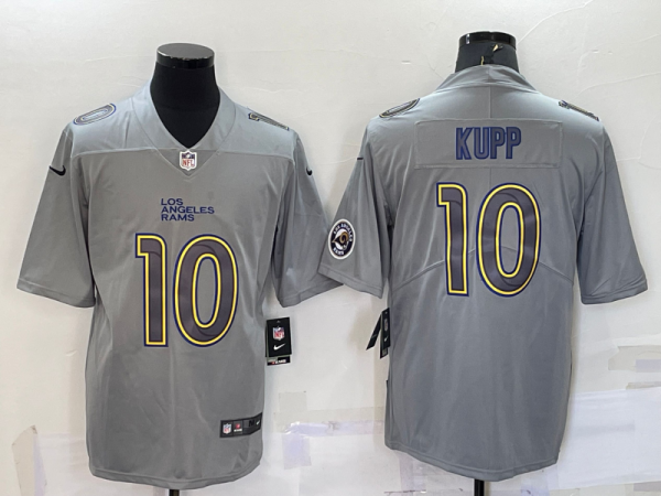 Men Los Angeles Rams #10 Cooper Kupp Grey With Patch Atmosphere Fashion Stitched Jersey