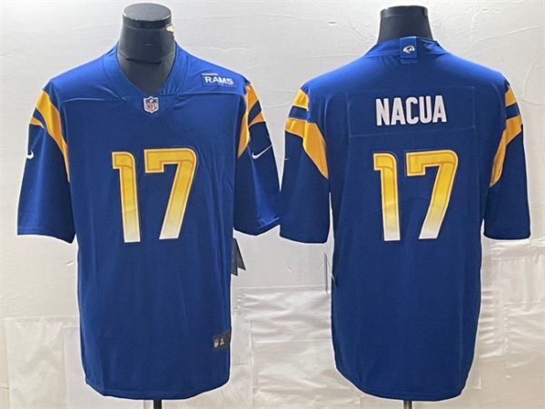 Men Los Angeles Rams #17 Puka Nacua Blue Vapor Untouchable Limited Stitched Jersey