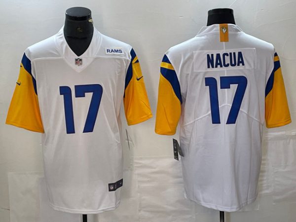 Men Los Angeles Rams #17 Puka Nacua White Vapor Untouchable Limited Stitched Jersey