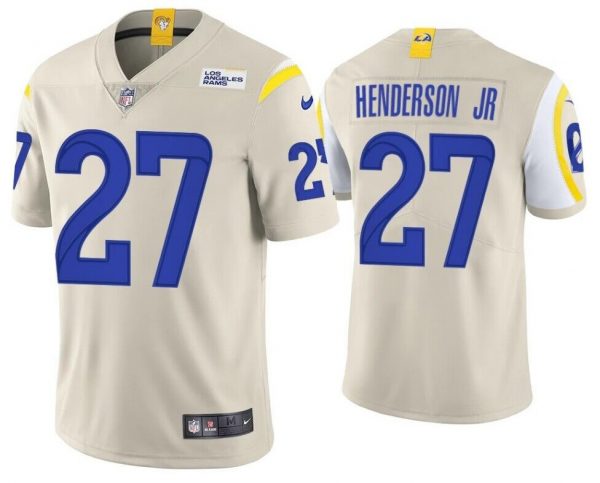 Men Los Angeles Rams #27 Darrell Henderson Jr. Cream Vapor Untouchable Stitched Football Jersey