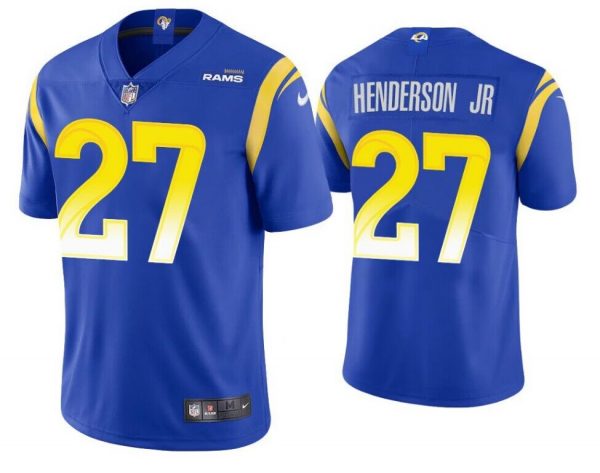 Men Los Angeles Rams #27 Darrell Henderson Jr. Royal Vapor Untouchable Stitched Football Jersey