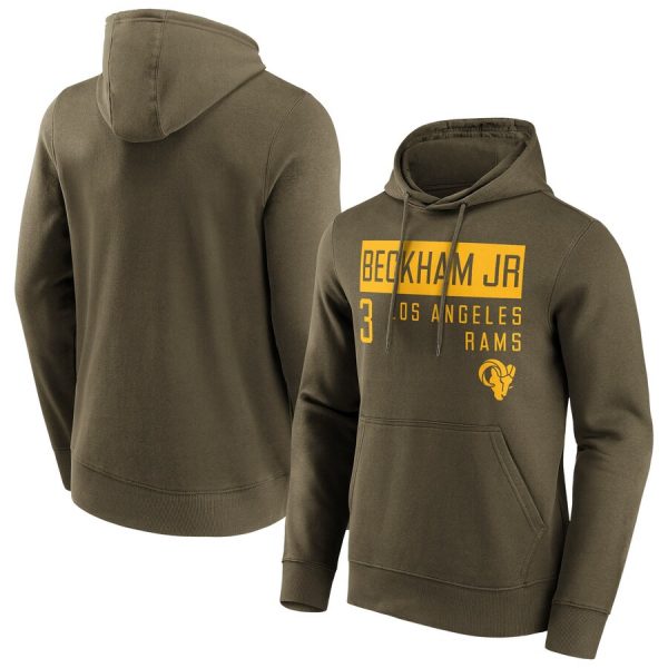 Men Los Angeles Rams #3 Odell Beckham Jr. Fashion Name & Number Hoodie