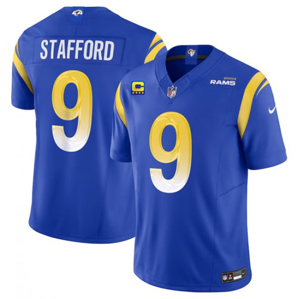 Men Los Angeles Rams #9 Matthew Stafford Blue 2023 F.U.S.E. With 4-Star C Patch Vapor Untouchable Limited Stitched Football Jersey