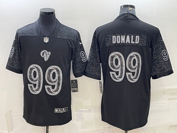 Men Los Angeles Rams #99 Aaron Donald Black Reflective Limited Stitched Football Jersey