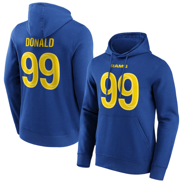 Men Los Angeles Rams #99 Aaron Donald Blue Hoodie
