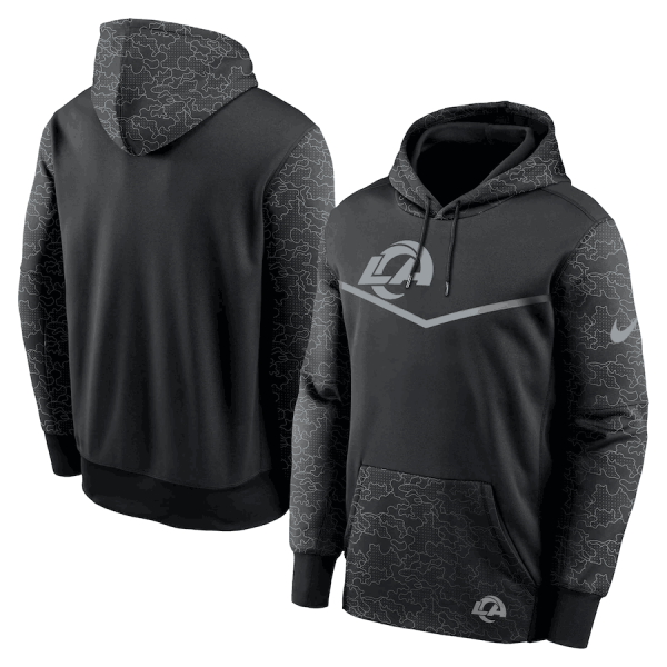 Men Los Angeles Rams Black Reflective Therma Hoodie