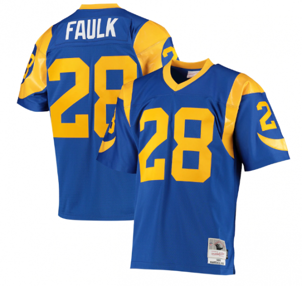 Los Angeles Rams Customized Blue Mitchell & Ness Stitched Jersey