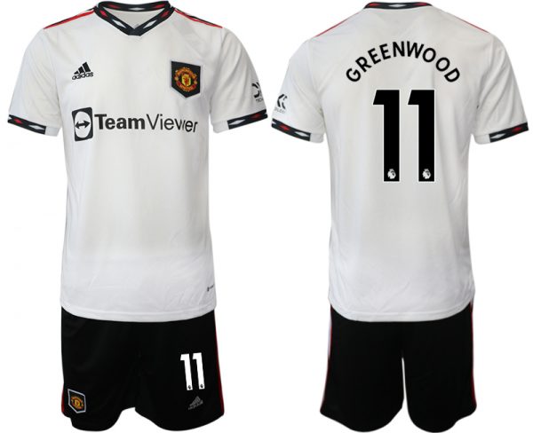Men Manchester United #11 Greenwoond White Away Soccer Jersey Suit