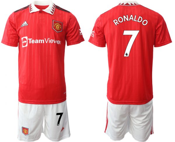 Men Manchester United #7 Ranoldo 22/23 Red Home Soccer Jersey Suit