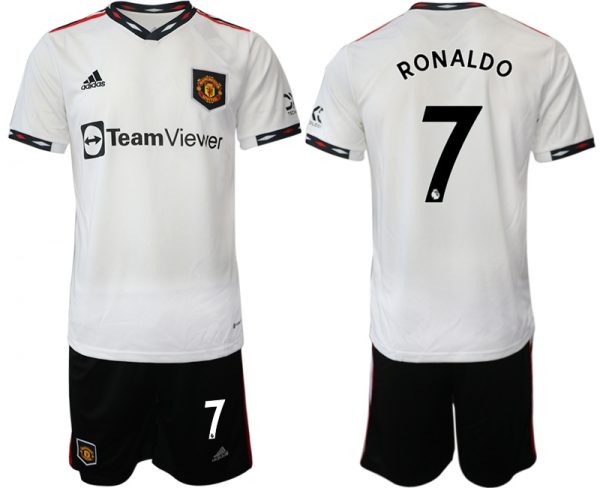 Men Manchester United #7 Ranoldo White Away Soccer Jersey Suit