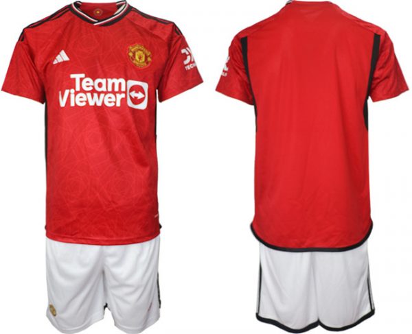 Manchester United Custom 2023/24 Red Home Soccer Jersey Suit