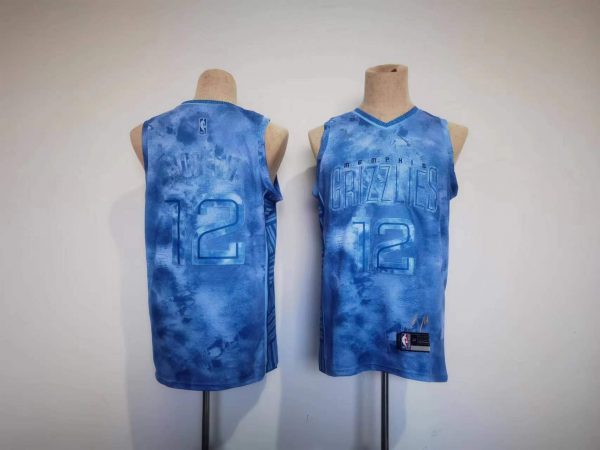 Men Memphis Grizzlies #12 Ja Morant Blue Stitched Jersey