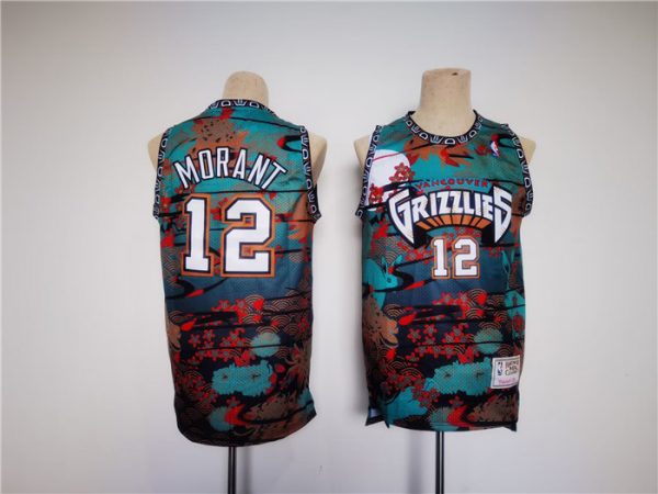 Men Memphis Grizzlies #12 Ja Morant Green/Black/Red Stitched Jersey