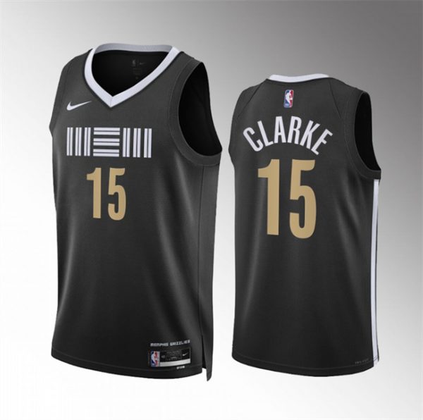 Men Memphis Grizzlies #15 Brandon Clarke Black 2023/24 City Edition Stitched Basketball Jersey