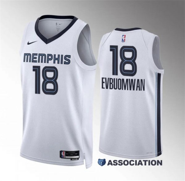 Men Memphis Grizzlies #18 Tosan Evbuomwan White Association Edition Stitched Jersey