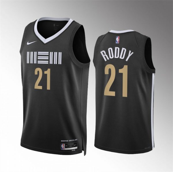 Men Memphis Grizzlies #21 David Roddy Black 2023/24 City Edition Stitched Basketball Jersey