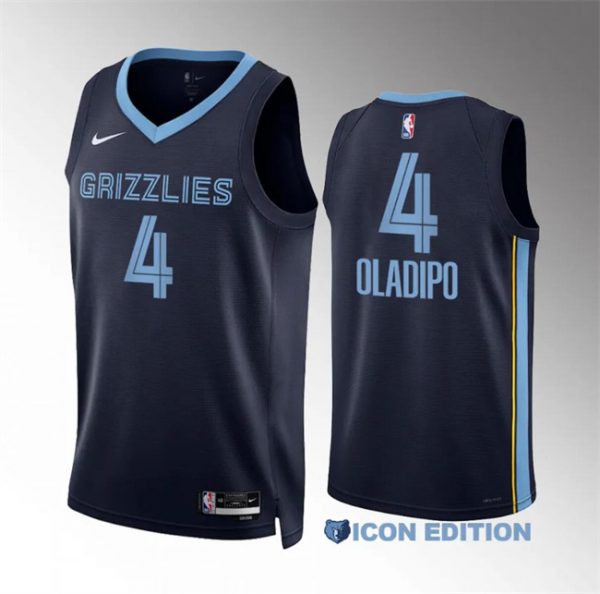 Men Memphis Grizzlies #4 Victor Oladipo Navy Icon Edition Stitched Jersey