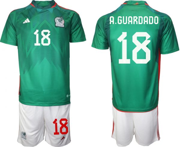 Men Mexico #18 A.Guardado Green Home Soccer Jersey 001 Suit